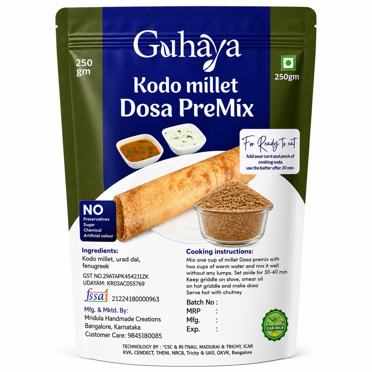 Kodo Millet Dosa Premix - 250gm