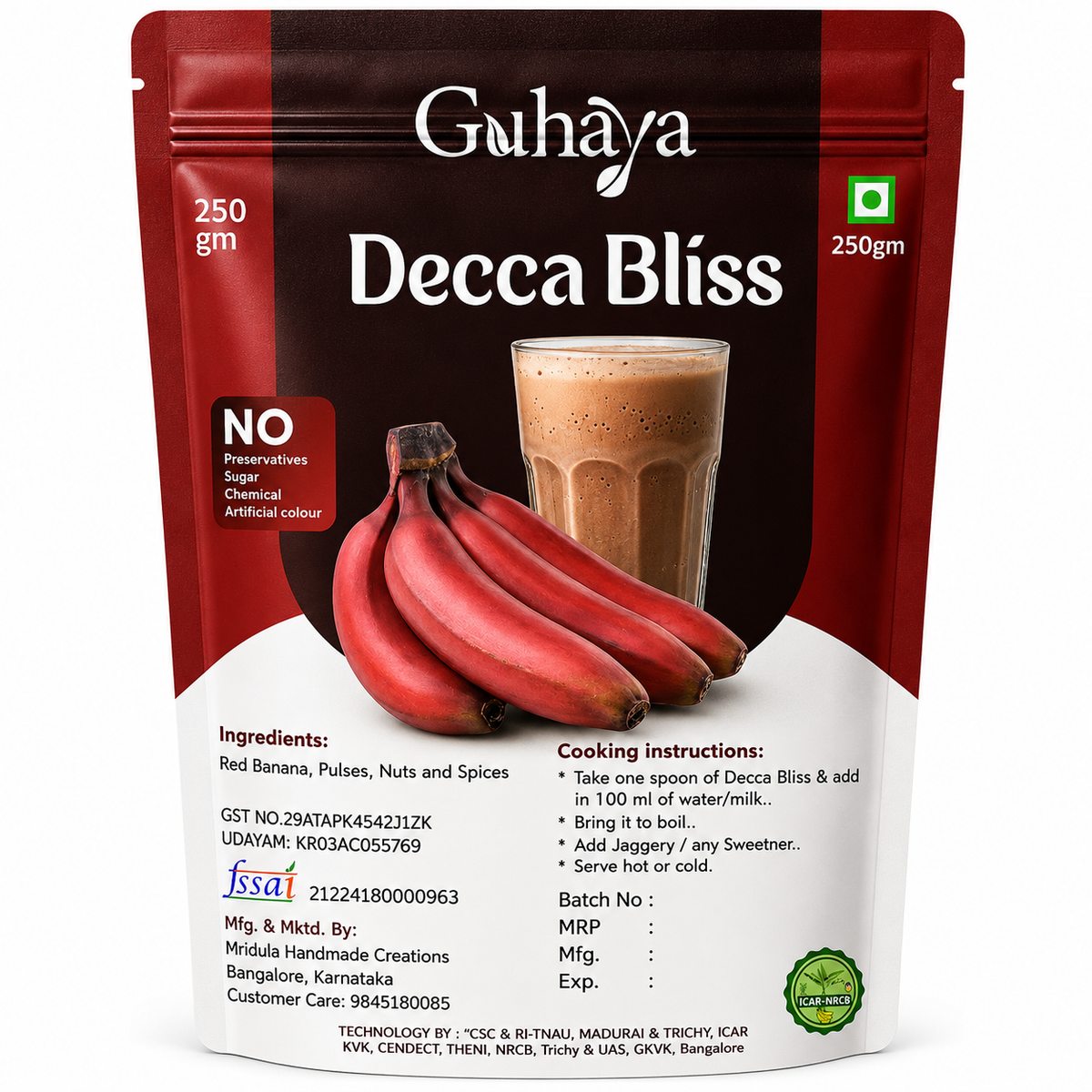 Decca Bliss - Red Banana Health Drink Mix - 250g