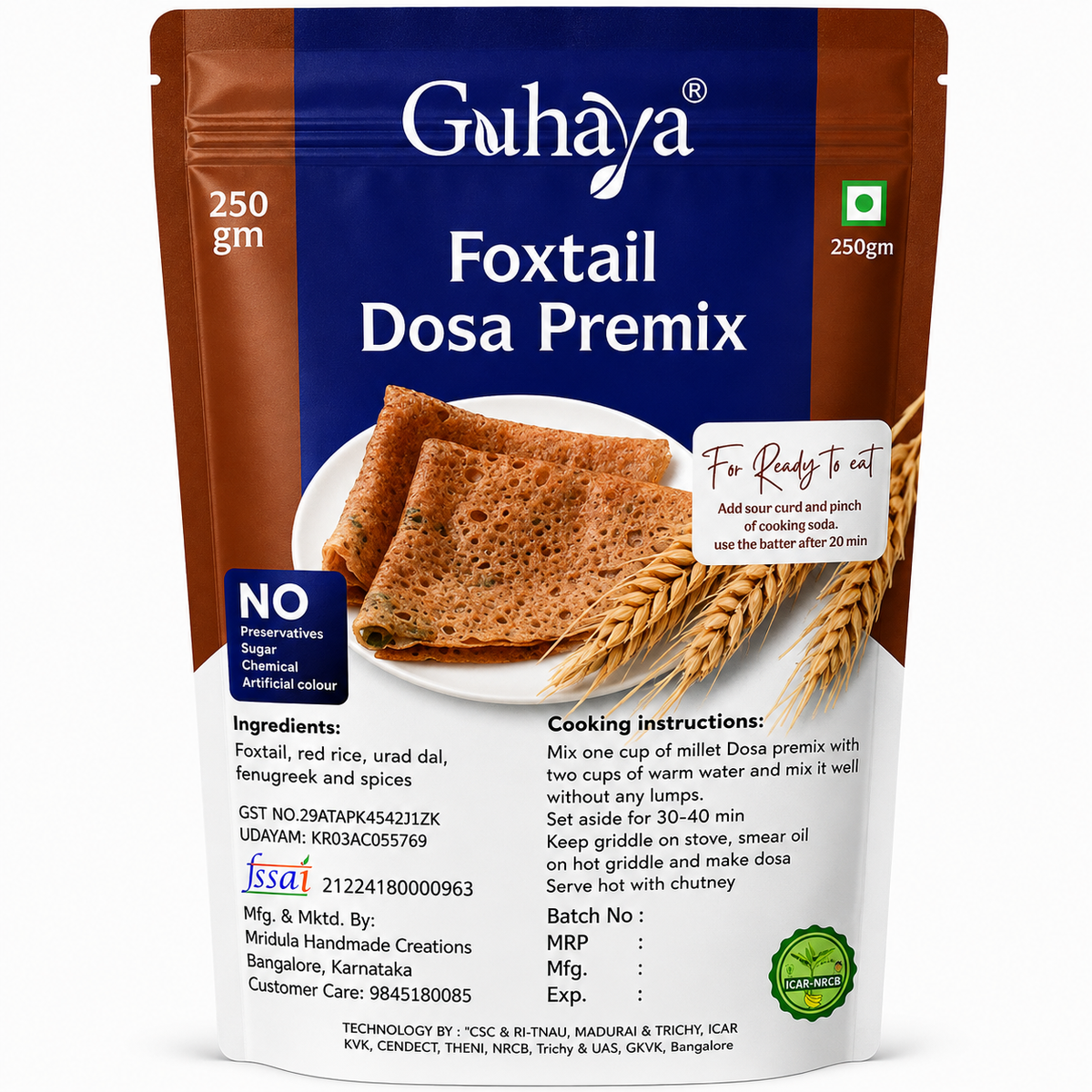 Foxtail Dosa Premix - 250 gm