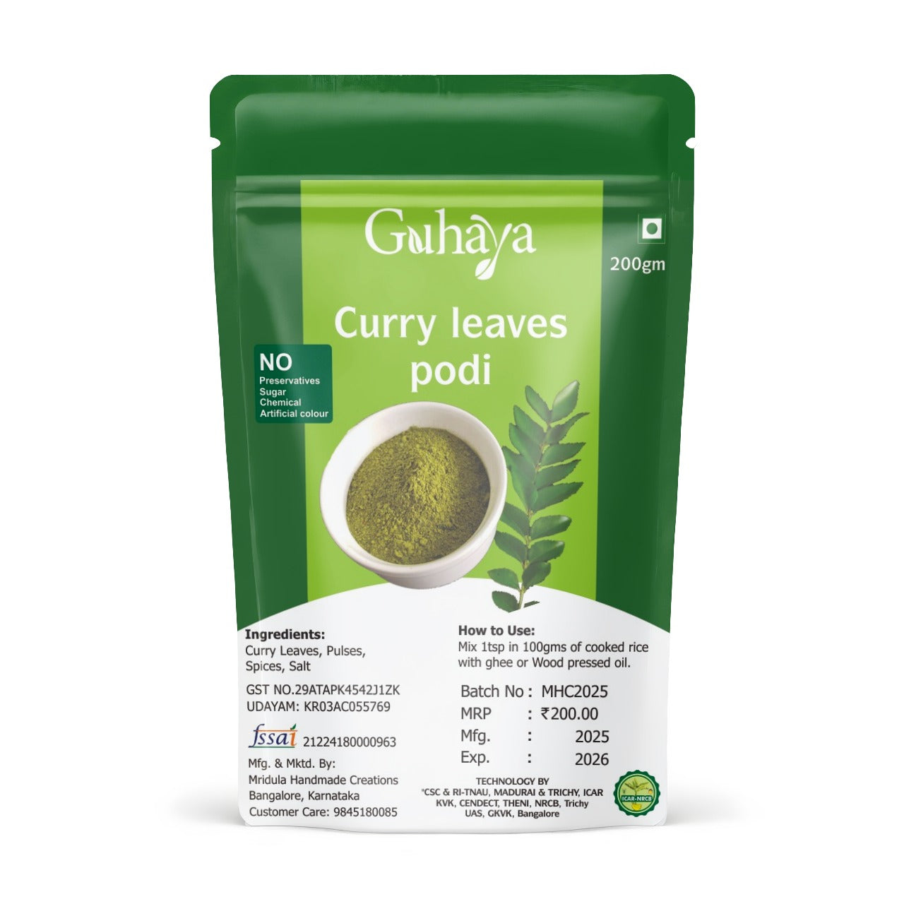 Curry Leaves Podi - 200 gm