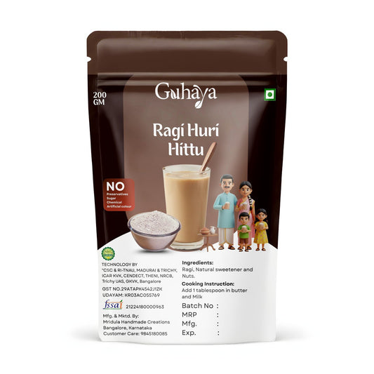 Ragi Huri Hittu – Popped Ragi Flour - 200 gm